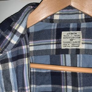 J Crew Slim Fit Classic Button Down Flannel Blue